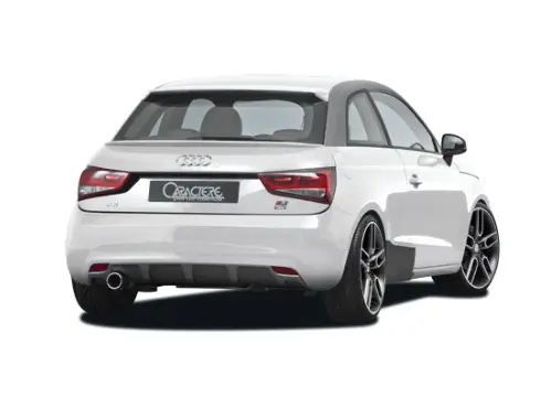 CARACTERE spoiler pod originální zadní nárazník pro Audi A1 / A1 Sportback (8X), motor s výřezem pro originální koncovku výfuku 1,2 TFSI / 1,6 TDI Akce