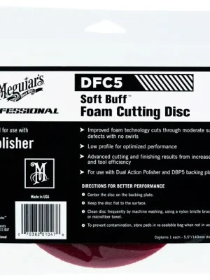 Vrácení Zdarma Meguiar's Soft Buff Foam Cutting Disc 5" - korekční kotouč pro DA leštičku (tvrdý), 5palcový