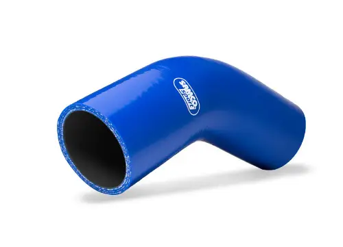 Sezónní Sleva Samco Sport Fluoro silikonové redukční koleno 45° s vnitřním průměrem 41 mm > 35 mm pro vedení oleje a nafty, barva oranžová