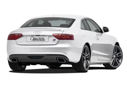 Vrácení Zdarma CARACTERE spoiler pod originální zadní nárazník pro Audi A5 (8T), varianta s výřezem pro originální koncovku výfuku na obou stranách pro motory 2,7 TDI, 3,0 TDI, 3,2 V6