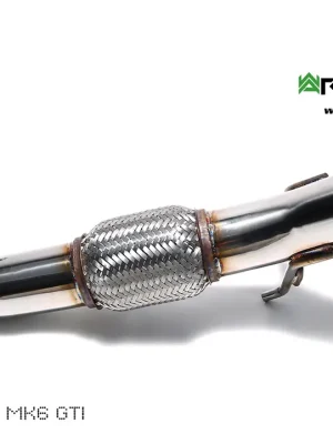 Armytrix nerezový vysoce průchozí downpipe bez katalyzátoru + sekundární downpipe s odstíněním lambda sondy (cat simulator) (76mm) pro Volkswagen Scirocco R 2.0 Turbo (2008-) Sezónní Sleva