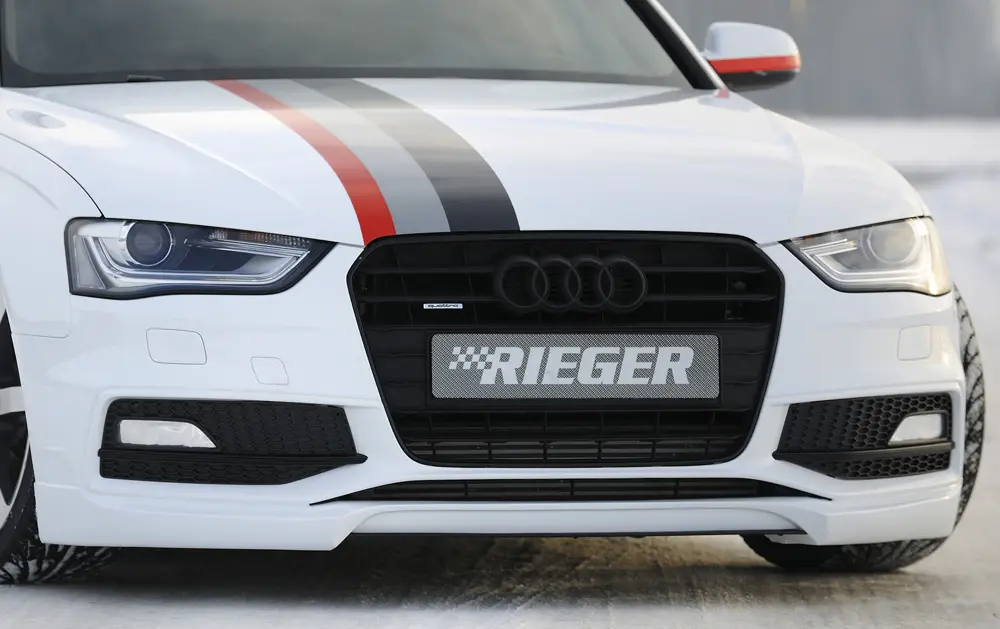 Rieger spoiler pod přední nárazník pro Audi A4 B8, B81 avant, sedan po faceliftu, r.v. 01/12-, plast ABS bez povrchové úpravy Must-Have