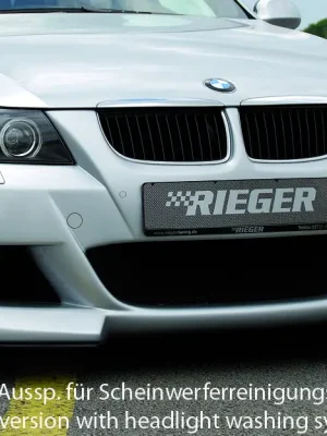 Cenová Bomba Rieger přední nárazník pro BMW řada 3 E90, E91 sedan, touring před faceliftem, plast ABS bez povrchové úpravy, pro vozy s ostřikovači světlometů