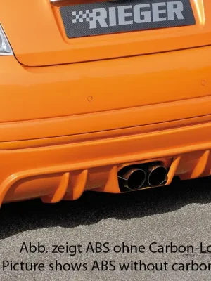 Cenově Výhodný Rieger spoiler pod zadní nárazník pro Fiat 500 312 2-dvéř. r.v. 10/07-, plast ABS s povrchovou úpravou Carbon-Look, pro dvojitou koncovku uprostřed