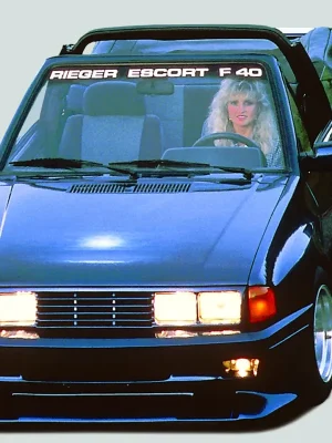 Aktuální Rieger dveřní díl widebody II pro Ford Escort 4 3-dvéř., 07/88-10/90, GFK (laminát), mont. strana levá