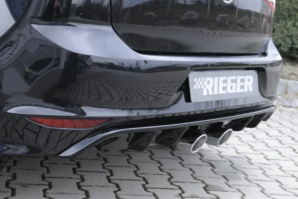 Rieger vložka zadního nárazníku pro R-Line zadní nárazník pro Volkswagen Golf 7 3-dvéř., 5-dvéř. před faceliftem, plast ABS lakovaný do černé lesklé barvy Top Prodej