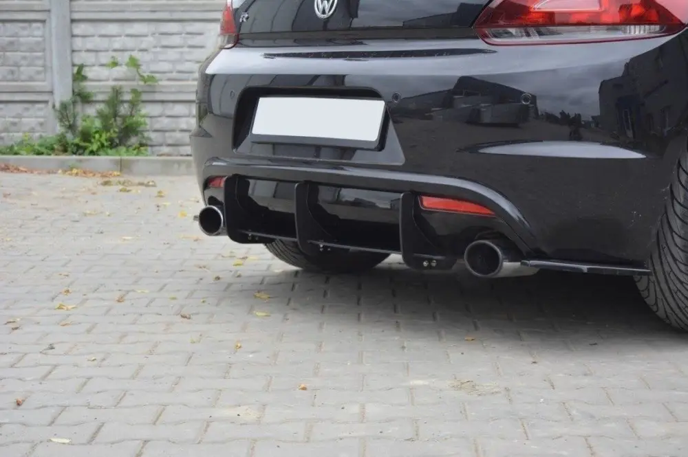 Nakupujte Hned Maxton Design difuzor zadního nárazníku s bočními nástavci pro Volkswagen Scirocco R Mk3, plast ABS bez povrchové úpravy