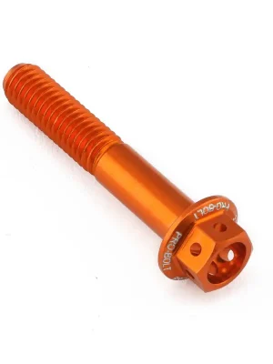 Aktuální Pro-Bolt hliníkový šroub s šestihrannou hlavou 12 mm, závitem M6 x 1,00 mm a délkou závitu 35 mm, barva: oranžová