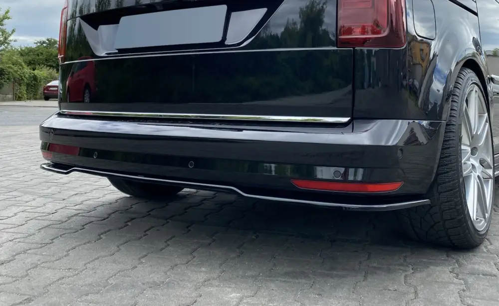 Poslední Šance Maxton Design středový spoiler zadního nárazníku pro Volkswagen Caddy Mk 4, černý lesklý plast ABS