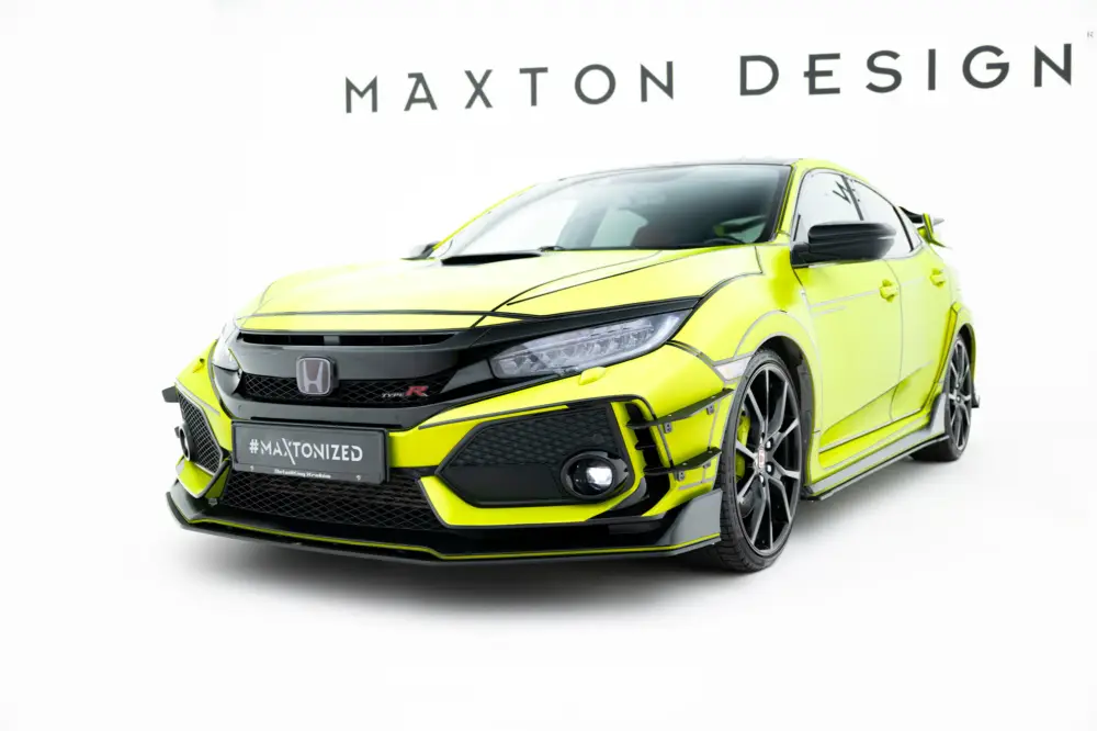 Kup Teď Maxton Design "Racing durability" spoiler pod přední nárazník ver.2 pro Honda Civic Mk10 Type-S/R, plast ABS bez povrchové úpravy, s červenou linkou