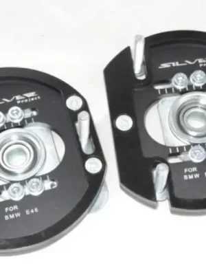 Silver Project 2-cestné 3D nastavitelné horní uložení pro BMW řady 3 E46 s podvozkem s průměrem pružiny 60 mm, barva černá Tovární Cena