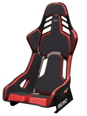 Nová Kolekce RECARO Podium CF sportovní karbonové skořepinové sedadlo ABE / FIA 8855-1999, povrch černá Alcantara / červená kůže, velikost M