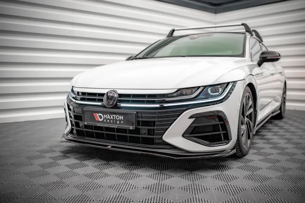 Maxton Design spoiler pod přední nárazník ver.3 pro Volkswagen Arteon R, černý lesklý plast ABS Rychlé Dodání