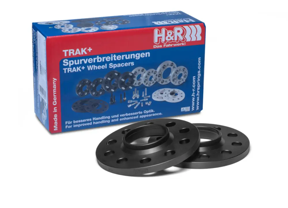 Značkový H&R 2 kusy rozšiřovacích podložek typ DR16 o šířce 8 mm pro Škoda Superb 3U, barva černá, s délkou náběhového kroužku max. 14 mm