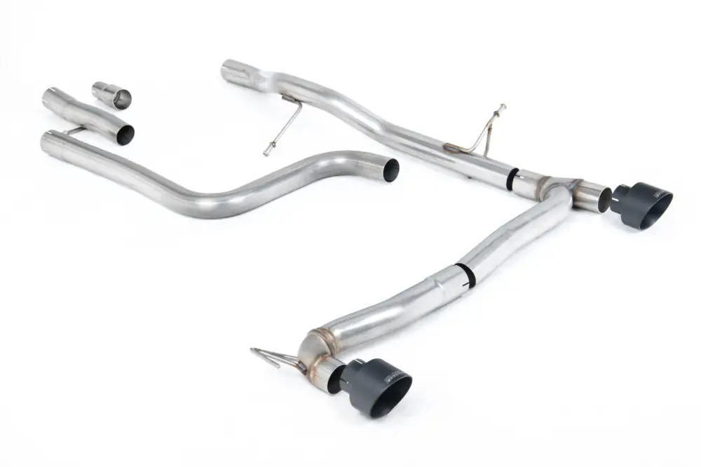 Milltek Sport výfukový systém OPF/GPF Back bez rezonátoru (hlasitější) pro Ford Fiesta Mk8 1.0T EcoBoost ST-Line 3/5-dvéř. (155ps Hybrid s OPF/GPF) - Maxton Designs Dual Outlet Kits 2020-2024, GT-100 černé koncovky Přímo Od Výrobce