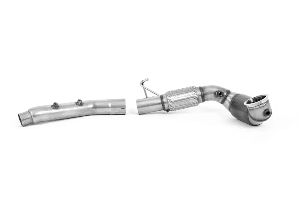 Nakupujte Hned Milltek Sport downpipe a Hi-Flow sportovní katalyzátor pro Škoda Octavia IV vRS 2.0 TSI 245PS (MQB EVO Mk4) Sedan/Combi (s OPF/GPF) 2020-2024, pouze pro OE OPF/GPF Back systém