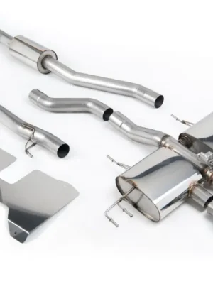 Cenový Hit Milltek Sport výfukový systém cat-back s rezonátorem (Road+) s klapkami pro Honda Civic Type R FL5 2.0 i-VTEC (s i bez OPF/GPF) 2022-2024, OE Style 2 x 4" and 1 x 4.5" Burnt/Blue Titanium Trims