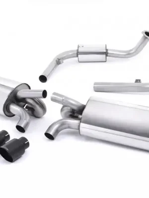 Časově Omezené Milltek Sport výfukový systém cat-back Exc. Rear Catalysts pro Porsche Cayman S 3.4 987 Gen1 2006-2009, černé koncovky