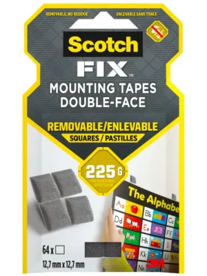 Nízká Cena 3M™ Scotch-Fix™ Snímatelné montážní čtverečky 12,7 mm × 12,7 mm, 64 kusů