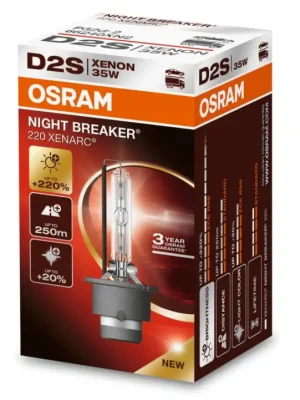 Oblíbený OSRAM XENARC NIGHT BREAKER D2S xenonová výbojka, 35 W, P32d-2 - o 220% více světla, 1 ks v balení