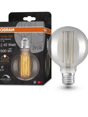 Ledvance kouřová LED stmívatelná žárovka E27 11 W VINTAGE GLOBE, teplá bílá Bezpečná Platba