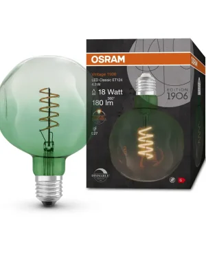 Nízká Cena Ledvance zelená vintage LED žárovka E27 4,5 W GLOBE, teplá bílá
