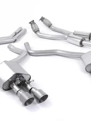 Autentický Milltek sport ValveSonic výfukový systém cat-back bez rezonátoru (hlasitější) pro Audi S7 sportback 4.0 TFSI quattro S tronic 2012-2018, leštěné koncovky, typ koncovek GT-100 titanové