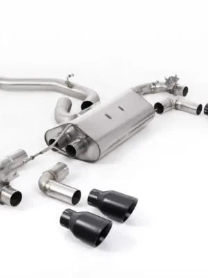 Bezpečná Platba Milltek Sport výfukový systém cat-back 80mm / 3.15" Race s klapkami - bez rezonátoru (hlasitější) pro Volkswagen Golf Mk7.5 R 2.0 TSI 300PS (s GPF) - 80mm Race Systems 2019-2022, GT-100 kulaté leštěné koncovky, typ koncovek GT-100 black