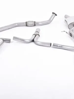 Časově Omezené Milltek Sport homologovaný výfuk cat-back Dual-outlet pro Audi A5 Coupe S-line 2.0 TFSI 2WD a quattro (S tronic) 2008-2024, černé koncovky, typ koncovek GT-100B černé