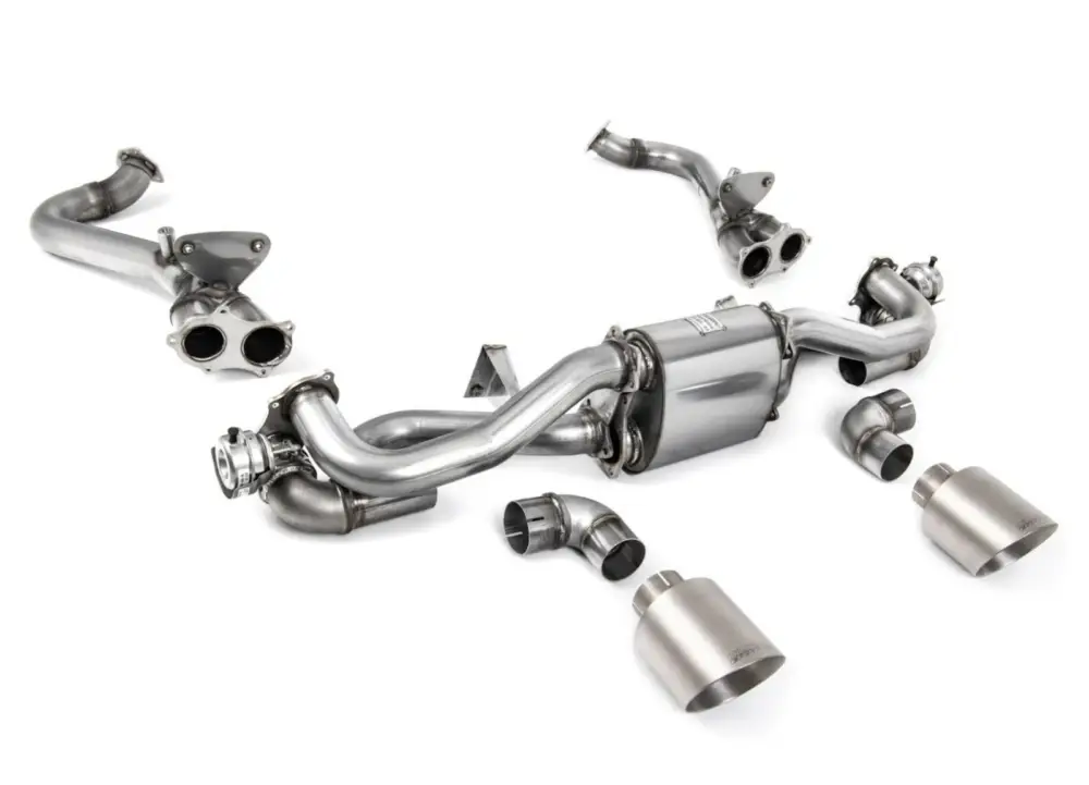 Vysoce Kvalitní Milltek Sport náhrada GPF/OPF pro Porsche Cayman 718 GT4 4.0 (s OPF/GPF - Pre Feb 2020 build only) 2020-2024, GT-115 leštěné koncovky, typ koncovek GT-115 titanové