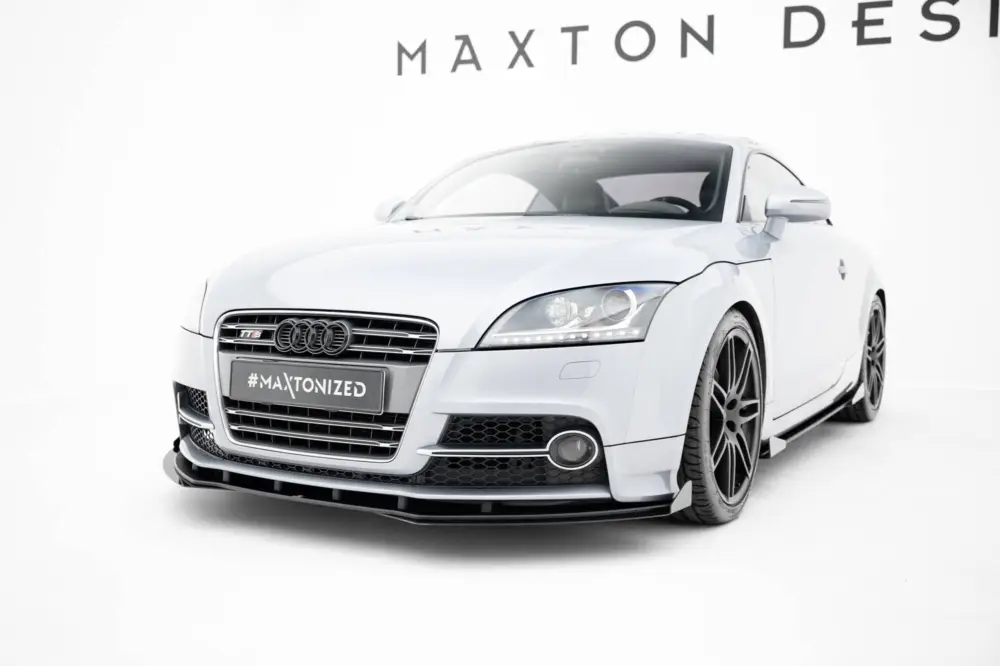 Nakupujte Hned Maxton Design "Street Pro" spoiler pod přední nárazník s křidélky pro Audi TT S Mk2 (8J), Mk2 (8J) Facelift, plast ABS bez povrchové úpravy, s černou a červenou linkou