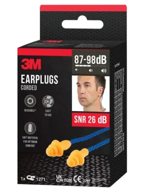 3M Šňůrkové špunty do uší 1271, SNR 26 dB, oranžové Expresní Doručení