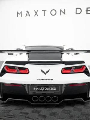 Zlevněný Maxton Design zadní křídlo s horním uchycením (swan-neck) pro Chevrolet Corvette C7 Grand Sport, C7 Stingray, pravý karbon