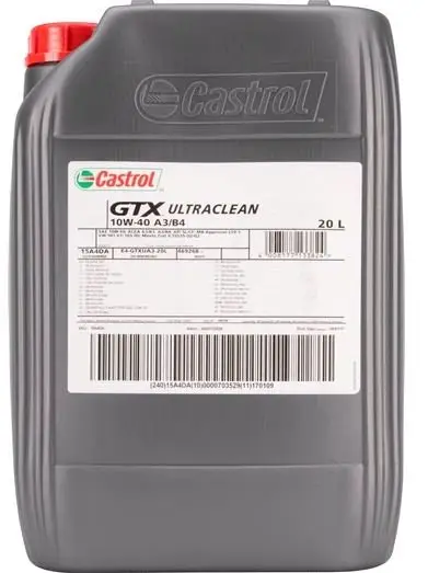 Motorový olej Castrol GTX Ultraclean A3/B4 10W-40, 20L Rychlé Dodání