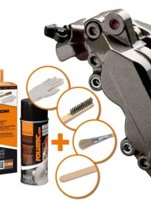 Foliatec dvousložková barva na brzdy, šedá Carbon (Carbon metallic) Akce