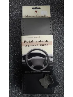 Cenově Výhodný Kožený potah volantu Maria Cavallo - dvojbarevný šedočerný