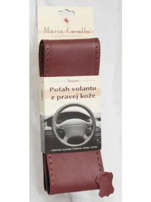 Kožený potah volantu Maria Cavallo - bordó perforovaný Novinka