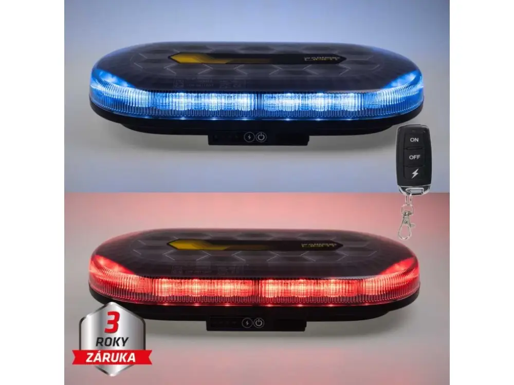 AKU LED rampa modrá/červená, 48xLED, magnet, 328mm, ECE R65 R10 Nejlepší Cena