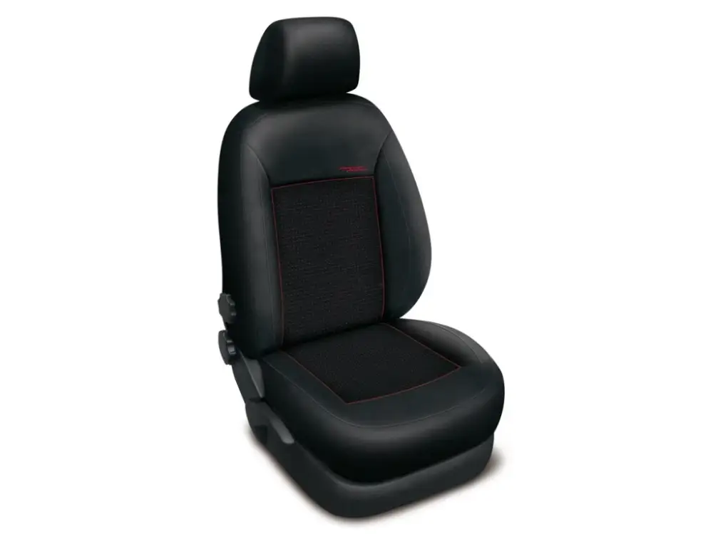 Autopotahy Škoda Fabia I, dělená, 4 opěrky hlavy, AUTHENTIC PREMIUM, žakar červený Bezpečná Platba