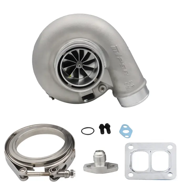 Dokud Zásoby Vydrží Turbodmychadlo Pulsar PSR 7975G Compact 1450KM 1.01 T4 Twin Scroll Vstup 4" V-Band Výstup Kuličková ložiska