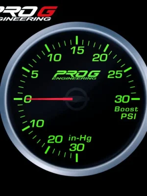 Budík tlaku turba Pro G Race Series RS, 30 PSI Zelený 52mm Super Cena